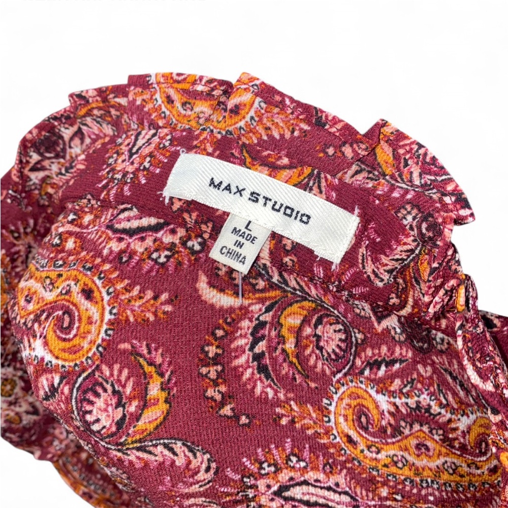 Max Studio Red and Orange Paisley Maxi Dress - Picture 6 of 7